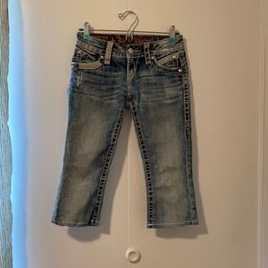 Rock Revival Capri Acid Wash Jeans